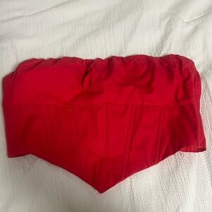Super flattering red princess polly corset top